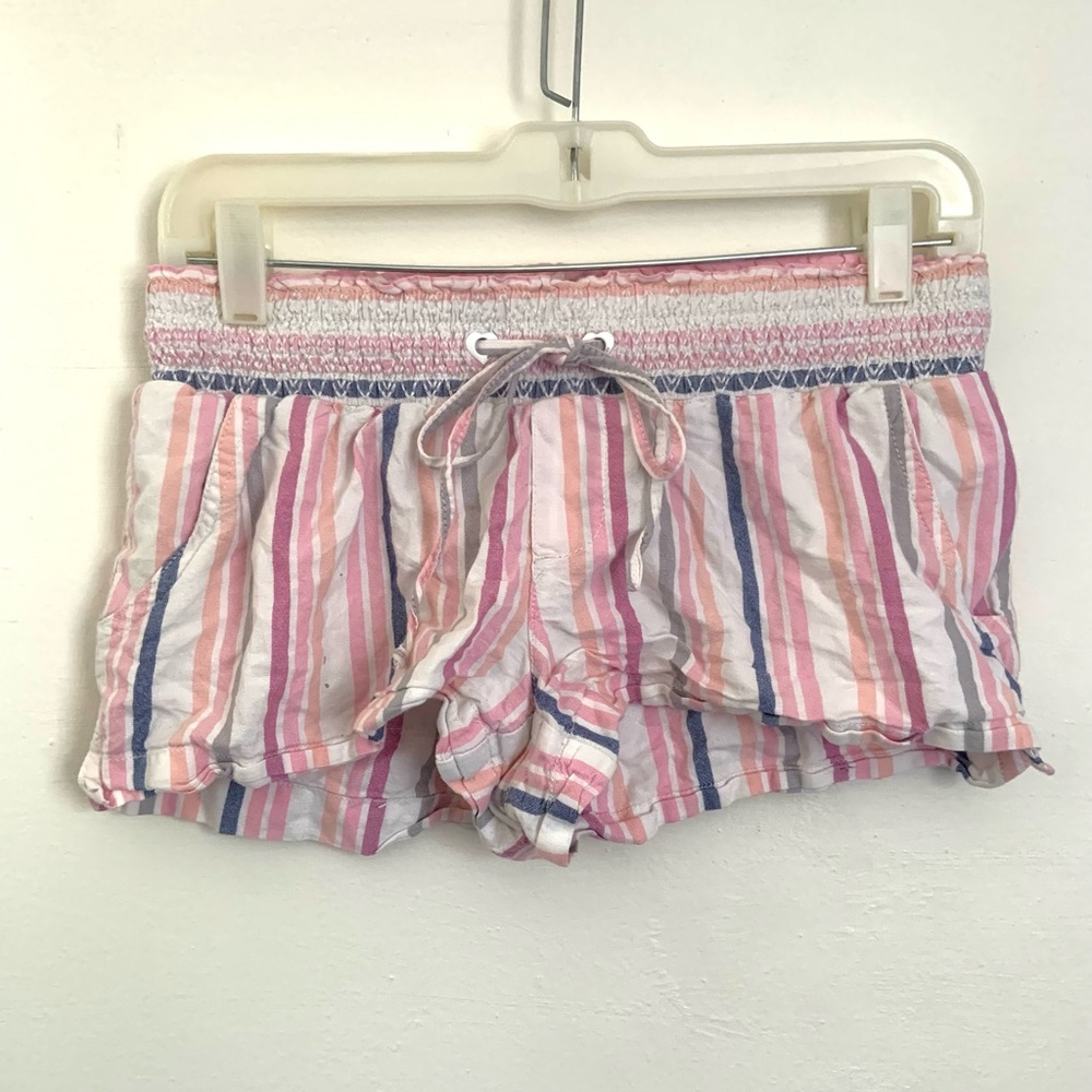 Vintage Y2K Striped Roxy Micro Shorts